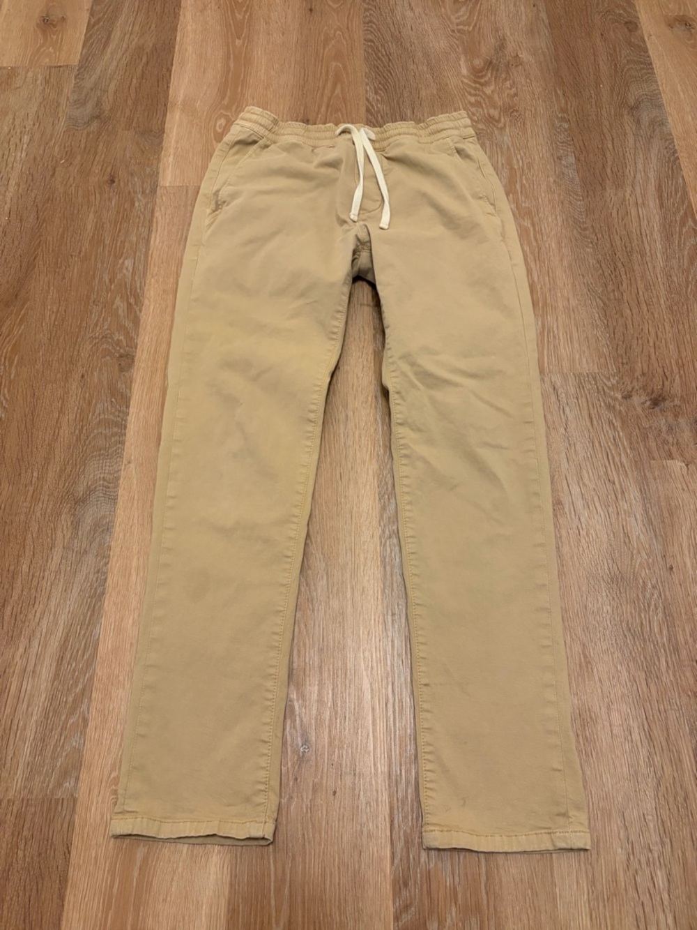 Marine Layer Slim Fit Drawstring Chino Pants Small Khaki Tan Casual